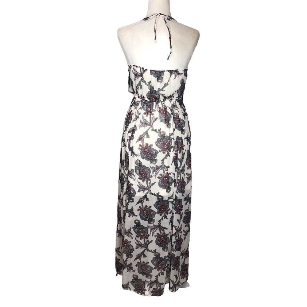 Abercrombie & Fitch Dress M‎ Halter Black Key Hole Bodice Y2K Hippy Boho Maxi - Picture 3 of 12